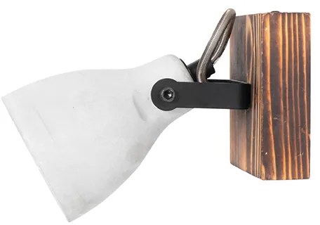 Ipari mennyezeti spotlámpa fa és beton kombinációban - Creto