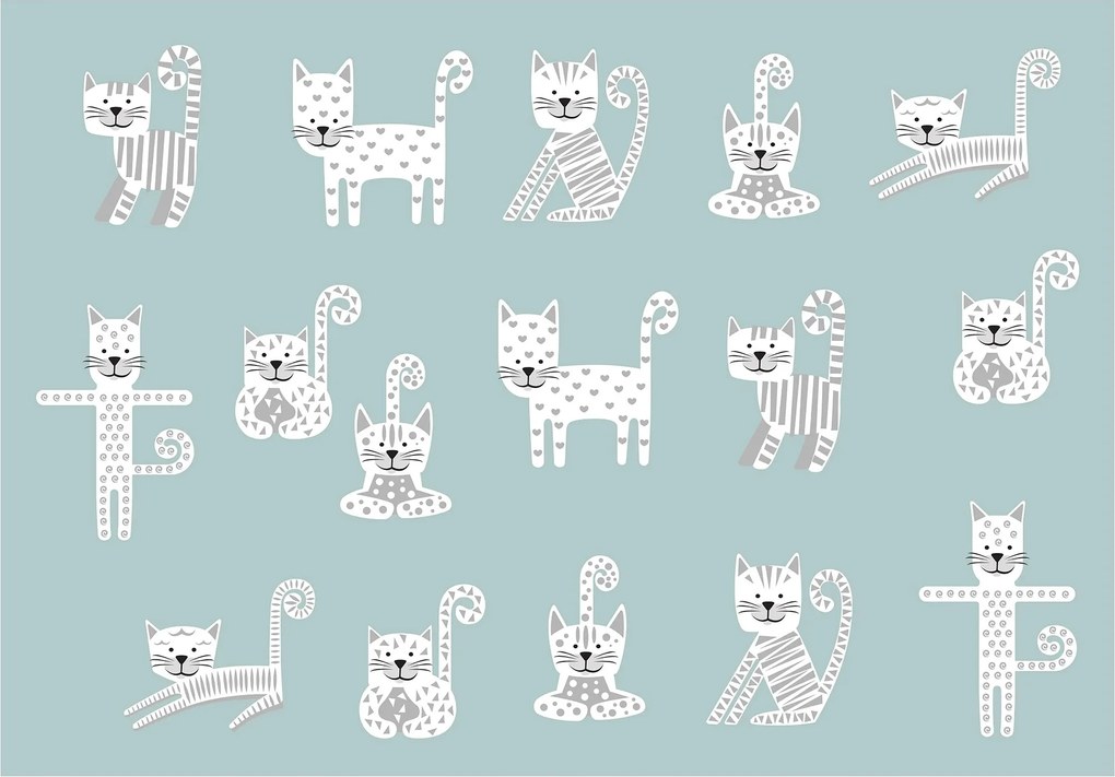 Gyerek fotótapéta skandináv cicák 312 x 219