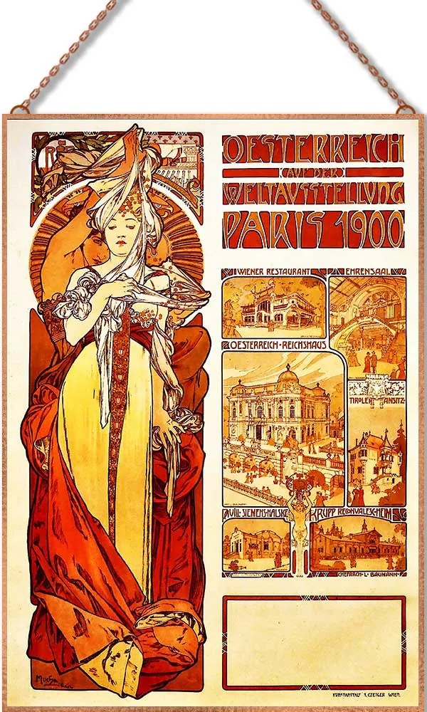 Alphonse Mucha - Austria 1899 üvegkép, falikép