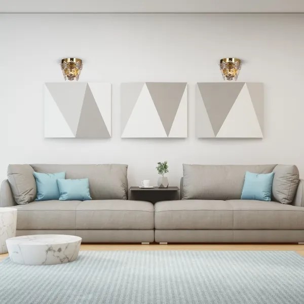 Kristály fali lámpa GRACE 2xE14/40W/230V arany