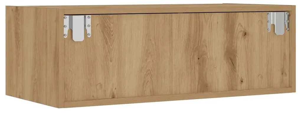 kézműves tölgy színű TV-szekrény LED-lámpákkal 75x35,5x25 cm
