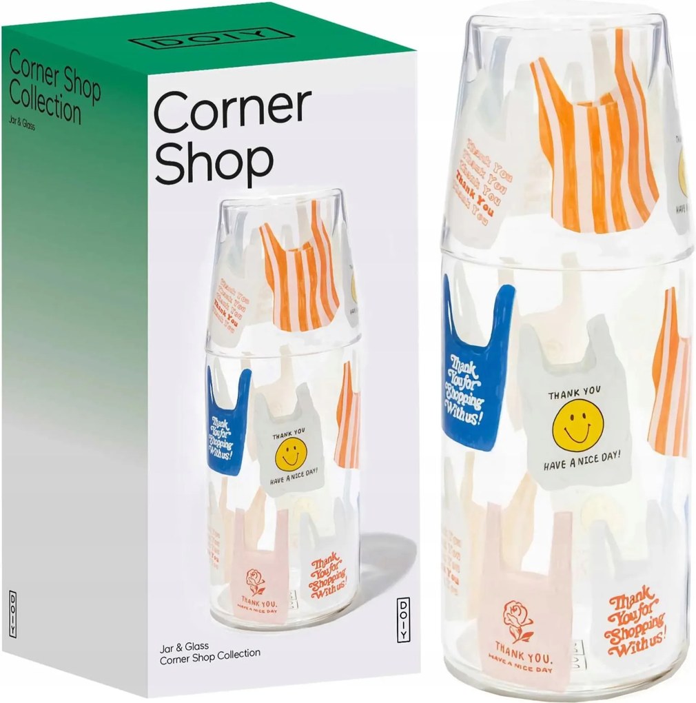 Karafka és pohár Üveg Egyedi Modern Design Doiy