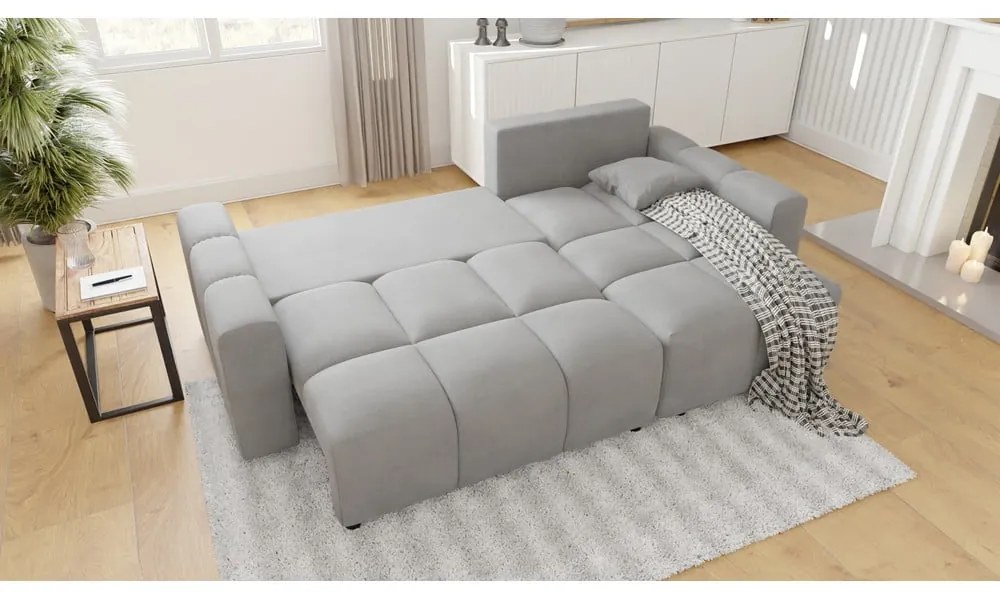 Világosszürke sarokkanapé (variálható) Luki – Ropez