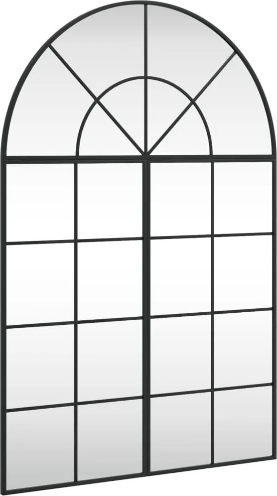 vidaXL fekete ívelt vas fali tükör 80x120 cm