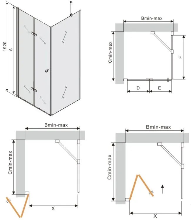 Mexen Lima zuhanykabin 65x120cm, 6mm üveg, króm profil-átlátszó üveg, 856-065-120-01-00