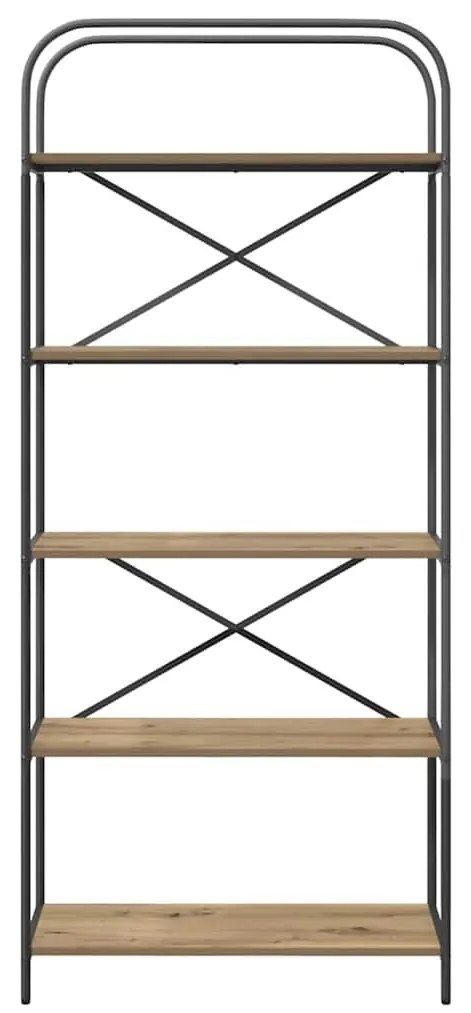 Könyvespolc kézműves tölgy 80 x 30 x 183 cm Faanyag