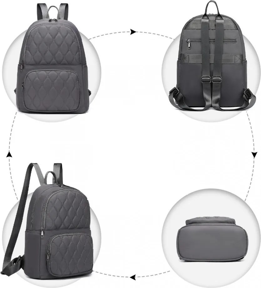 Szürke steppelt városi hátizsák „Serenity“