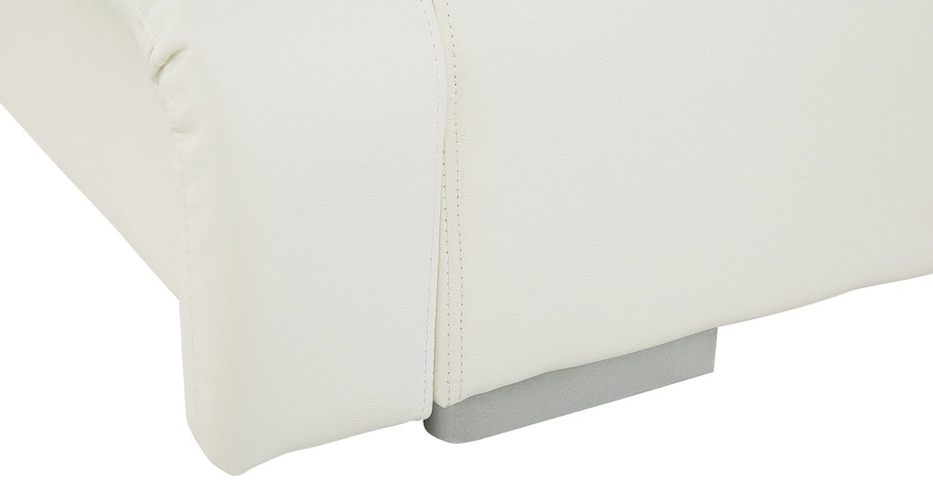 Dekoratív Fehér Bőr Vízágy LED Világítással 140 x 200 cm NANTES Beliani