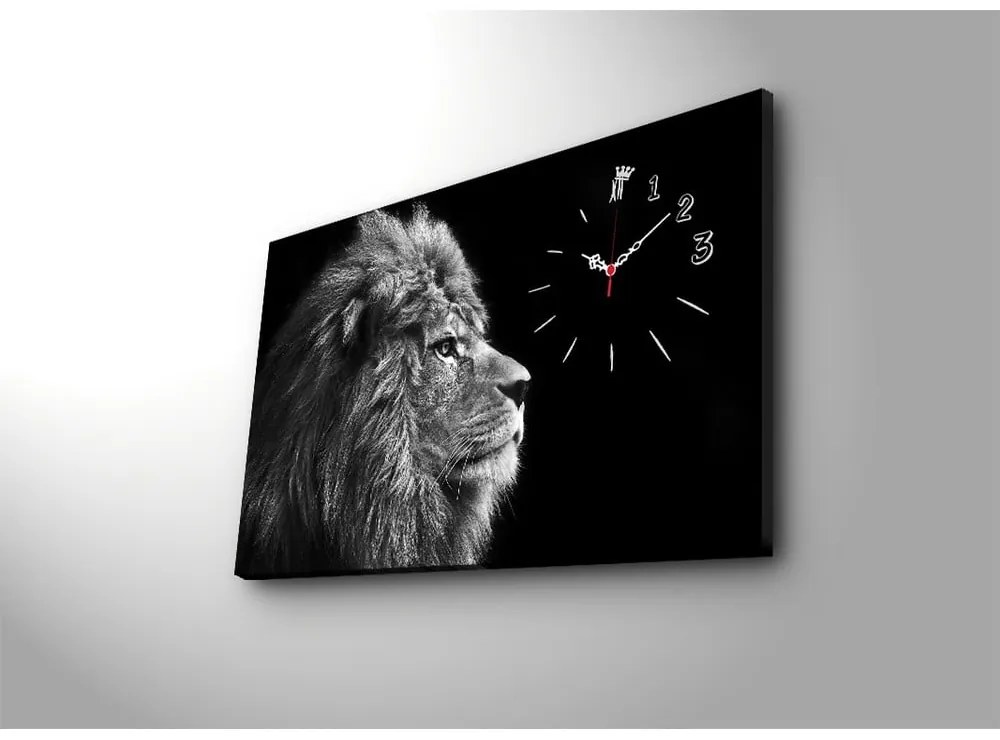 Lion dekoratív falióra, 45 x 70 cm
