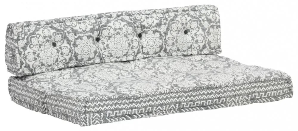 világosszürke foltvarrott szövet raklapkanapé-párna