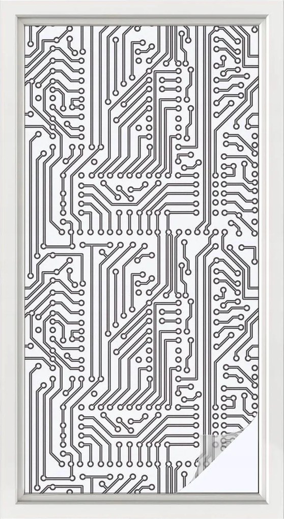Ablakfólia öntapadós Adatvédelem Műszaki motívum 50x100