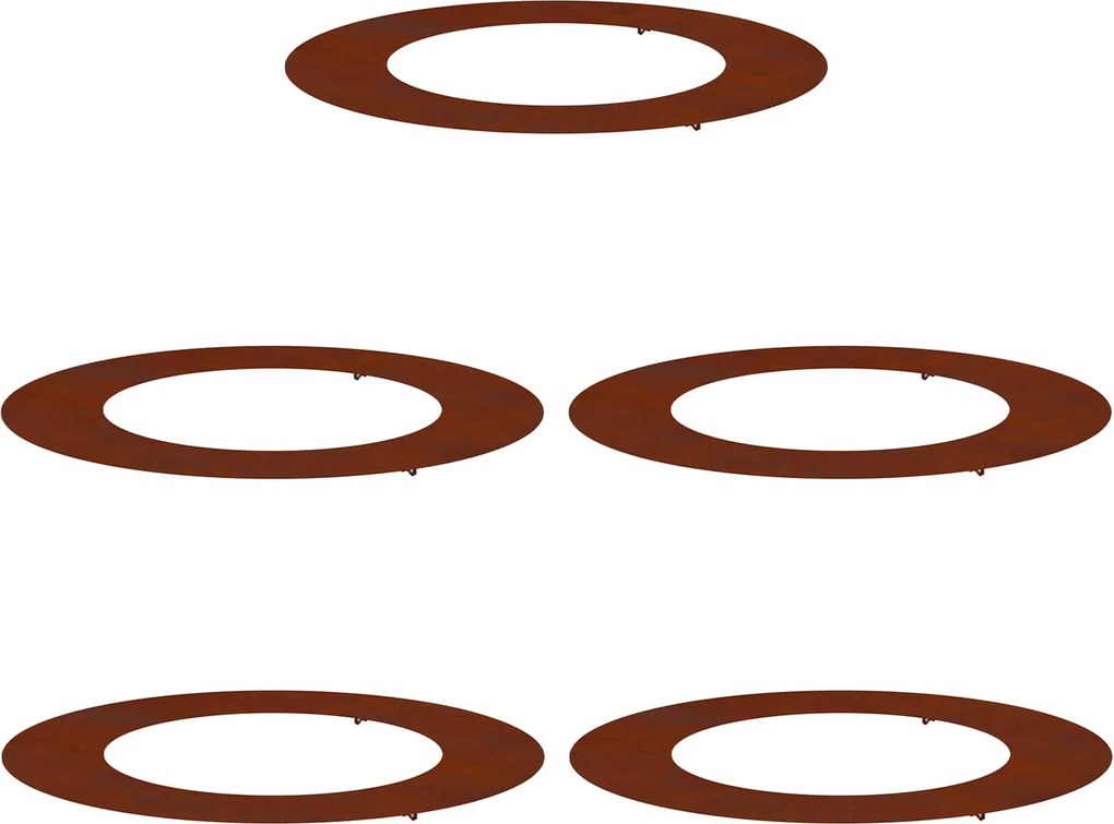 vidaXL Alkalmas lapos fa gyűrűkhez 5 pcs Barna Ø50 / 80 cm