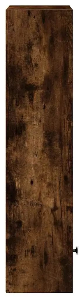 füstös tölgy színű szerelt fa könyvszekrény 31x24x102 cm