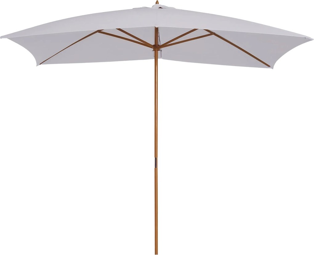 Outsunny Kert Parasol 295x200 cm Fa Rúddal Bambusz Bordákkal és Kötéllel, Vízálló Téglalap alakú Kert Napernyő Teraszra vagy Utcára, Klasszikus Stílus