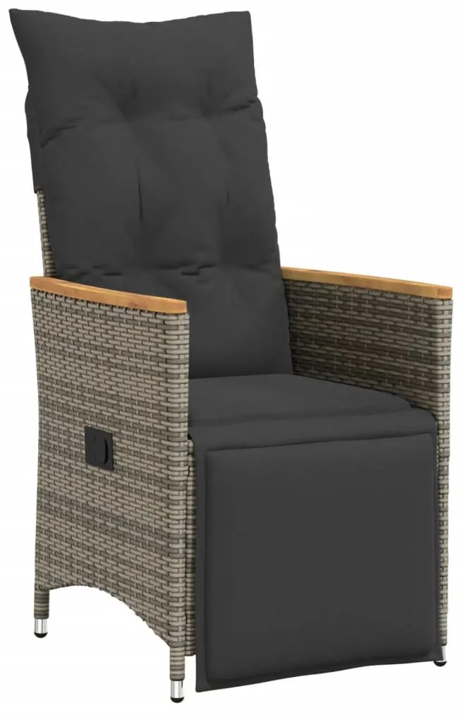 3 részes szürke polyrattan bisztrógarnitúra párnákkal