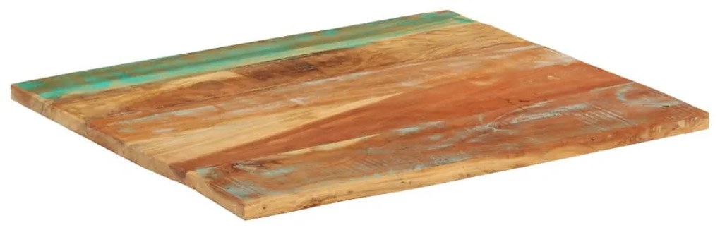 négyszögű tömör újrahasznosított fa asztallap 70x80 cm 25-27 mm