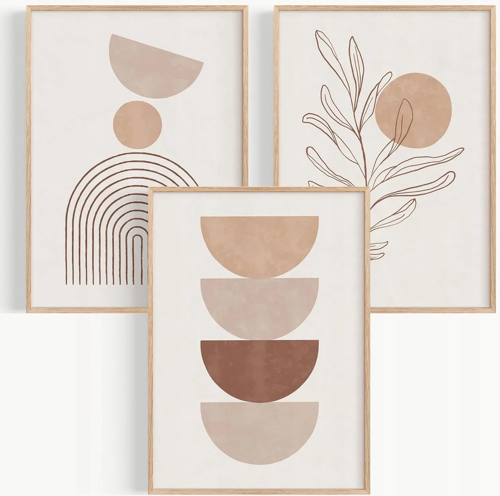 Ohbimba Poszter Szett 3 Poszter Boho Absztrakt 30x40cm Keret nélkül keret nélkül 30