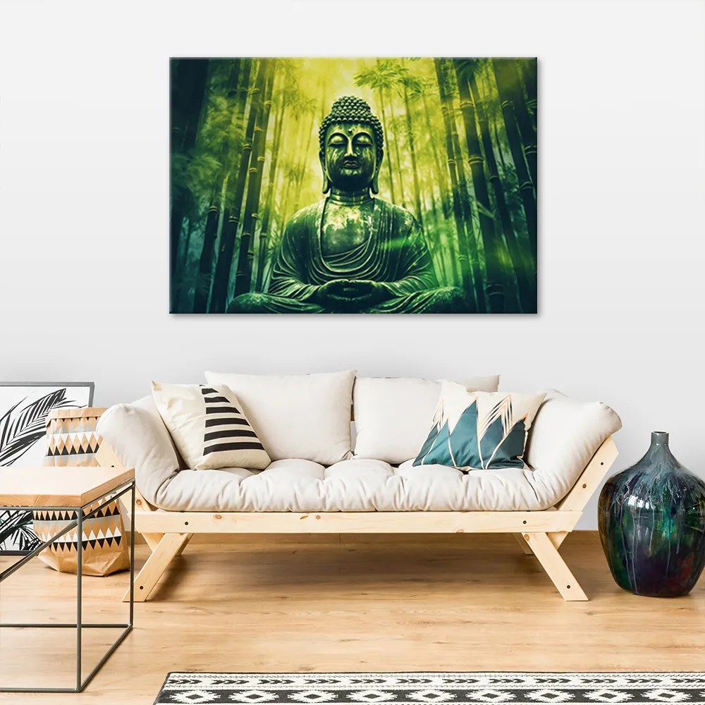 Gario Vászonkép Buddha a bambusz erdőben Méret: 120 x 80 cm