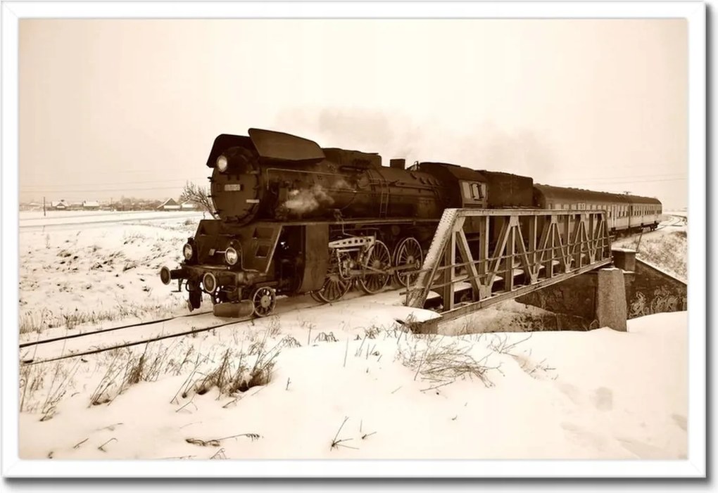 Poszterek keretben 60x40 Gőzmozdony Ol 49-59 Wolsztyn