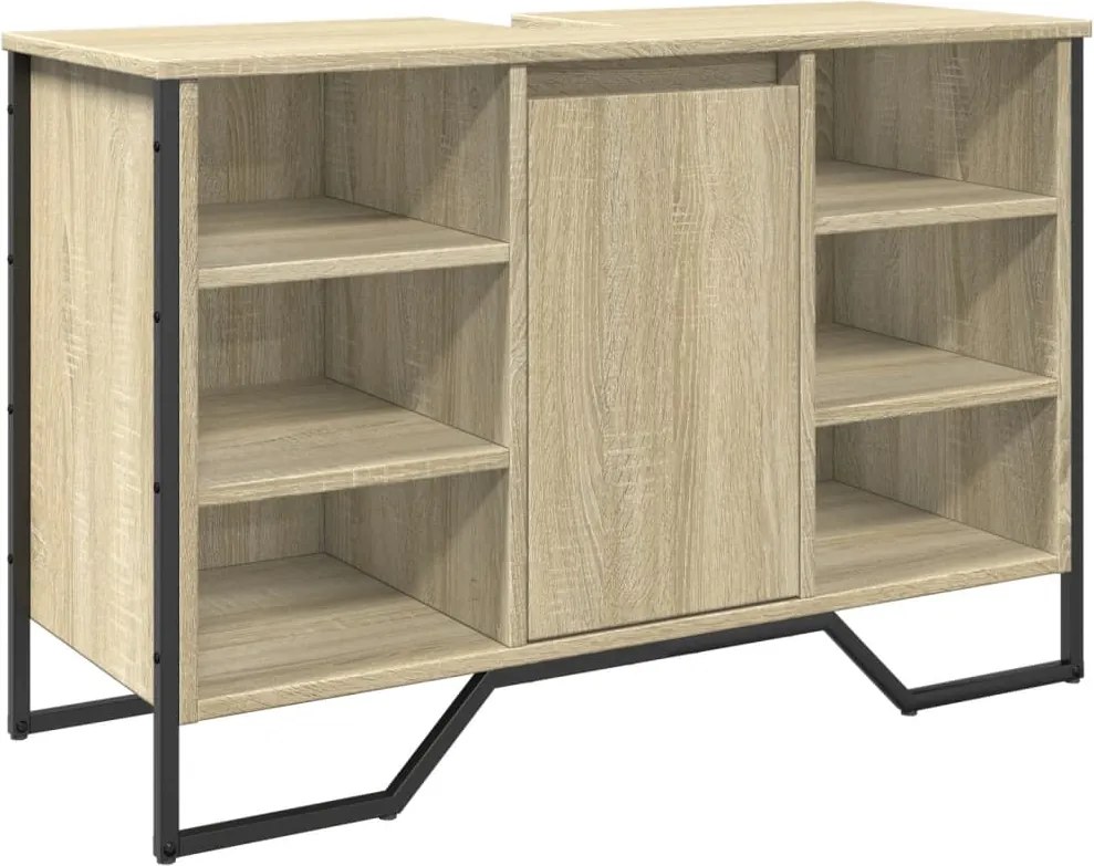 vidaXL sonoma tölgy szerelt fa fürdőszobai mosdószekrény 91x35x60 cm