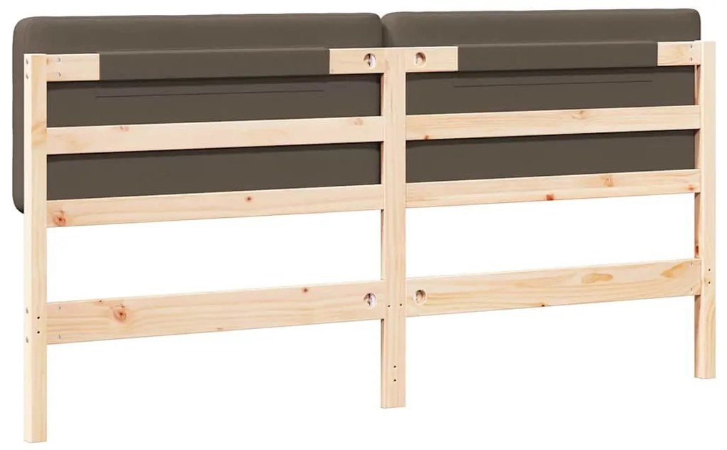 Kárpitozott fejtámla Barna és taupe 180 cm Tömör fenyőfa