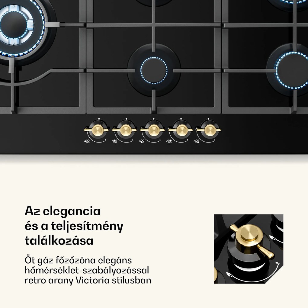 Klarstein Victoria Chef Edition, gáz főzőlap, 5 zóna