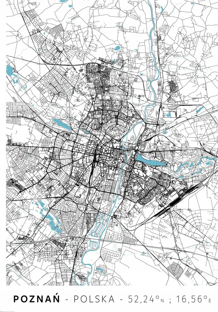 Poznań várostérkép poszter A1 59,4x84,1 cm