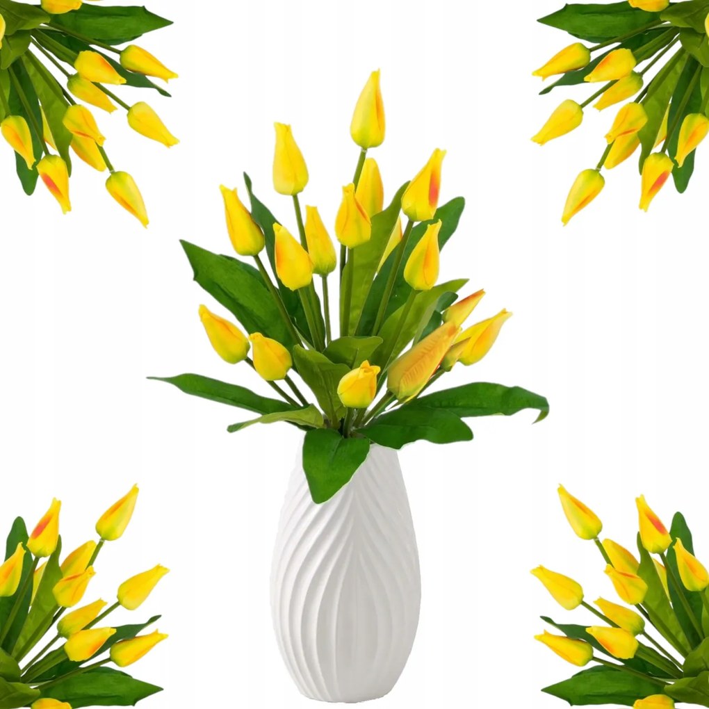 Tulipánok Mint Élő Nagy Csokor Húsvéti Jelmez Mesterséges Virágok Váza