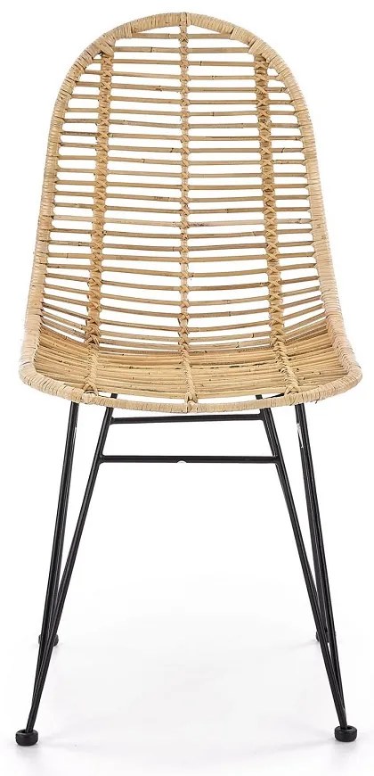 Linus étkezőszék, rattan / fekete
