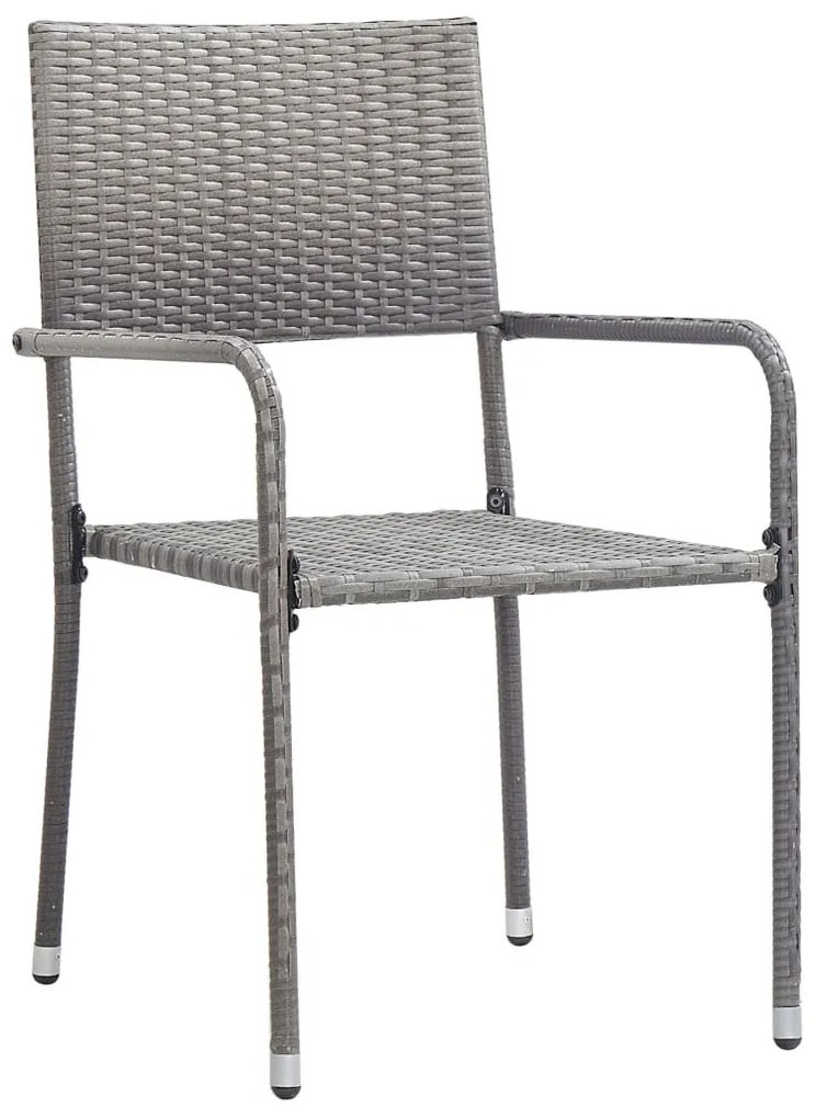 5 részes szürke polyrattan kerti étkezőgarnitúra