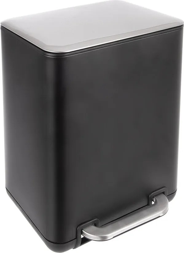 Fekete rozsdamentes acél pedálos szemetes 6 l Black – Orion