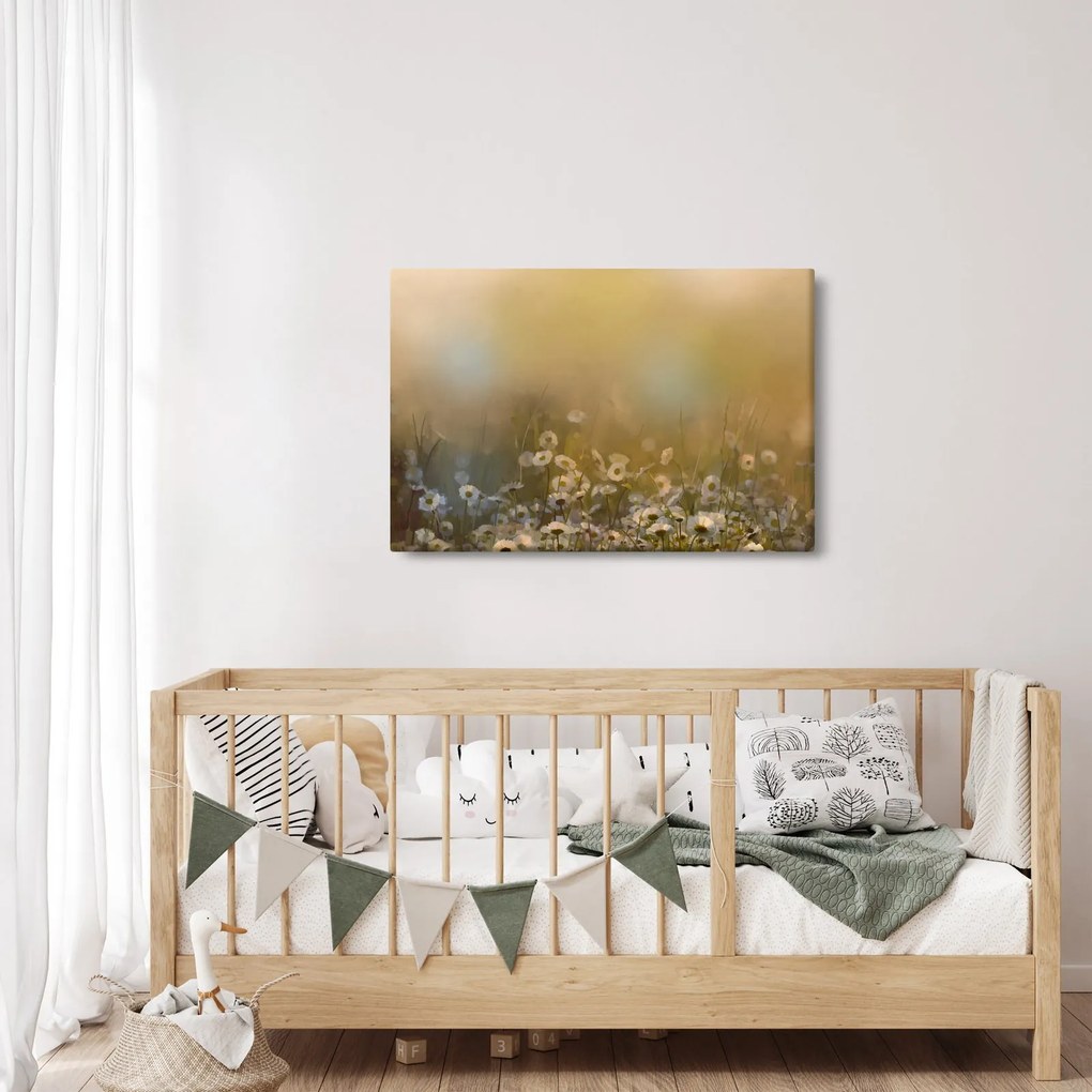 Kép - százszorszép olajfestmény (90x60 cm)