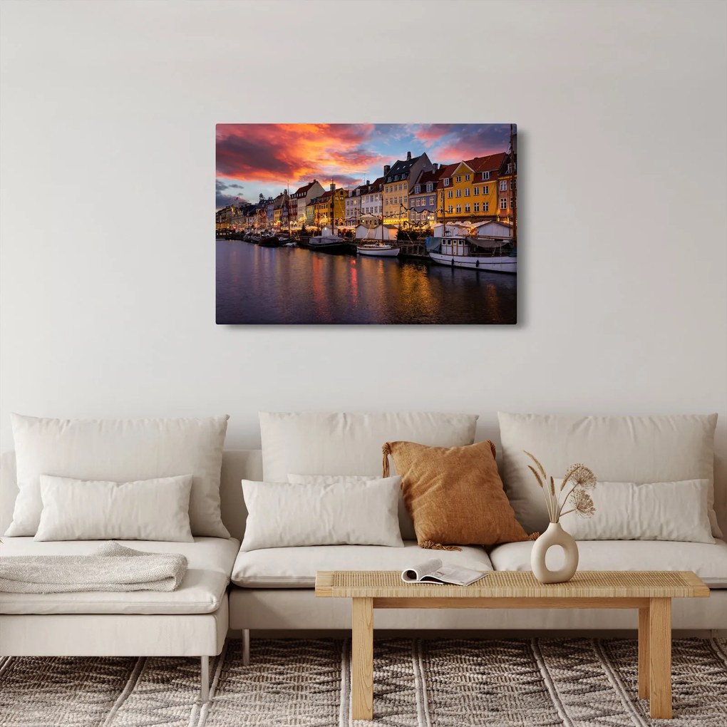 Kép - Nyhavn, Koppenhága (90x60 cm)