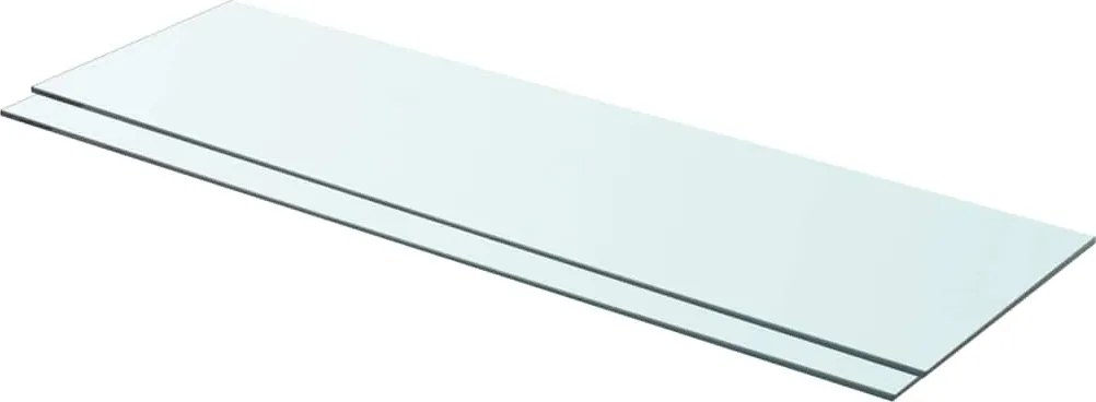 vidaXL 2 db átlátszó üveg paneles polc 90 x 25 cm