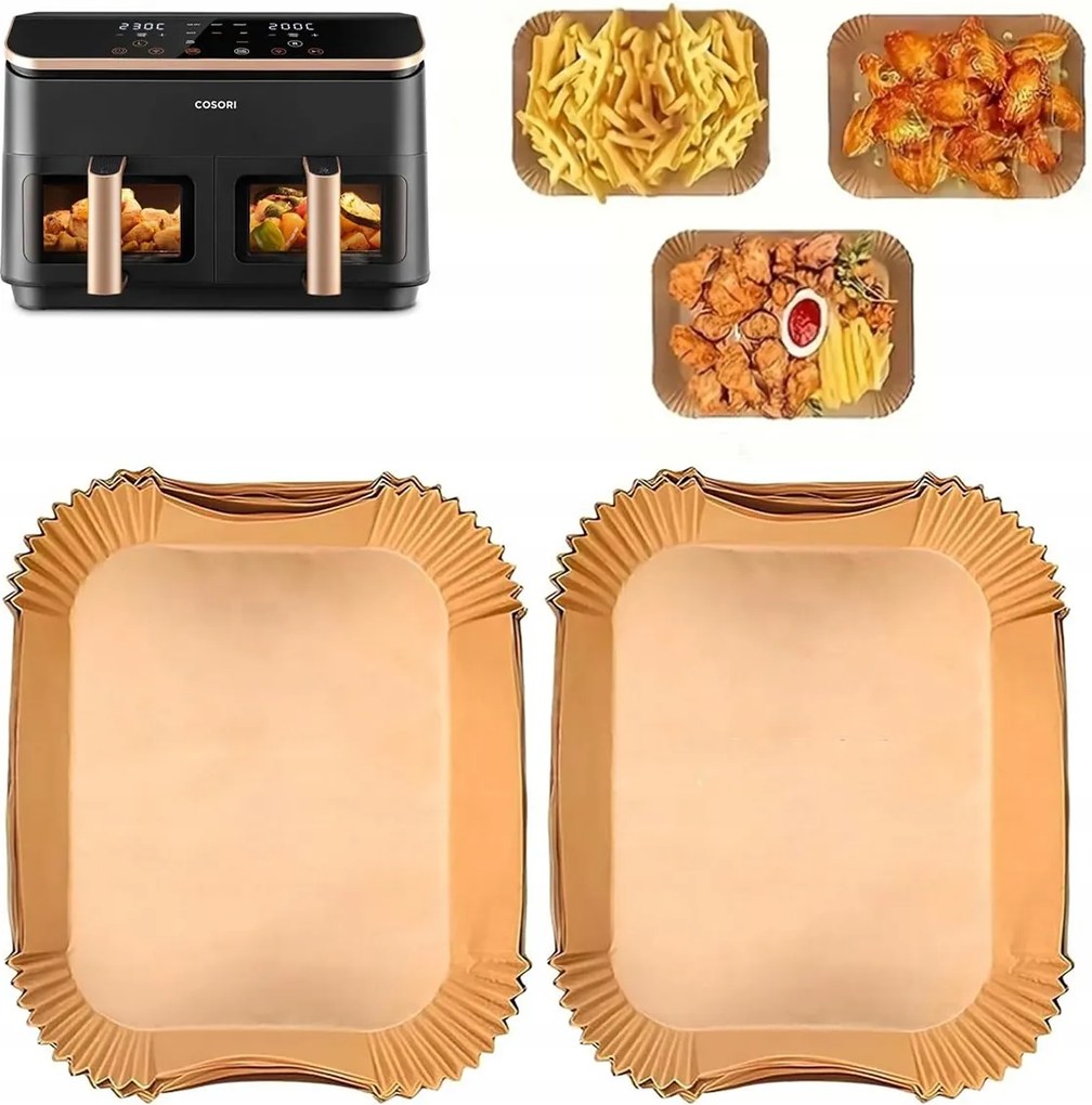 120X Air Fryer Papírbetét Olajsütőhöz 21 x 17cm