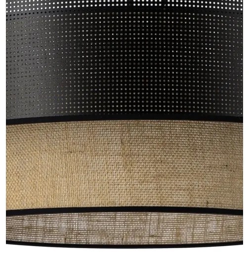 BORHO függőlámpa zsinóron 1xE27/60W/230V fekete/juta