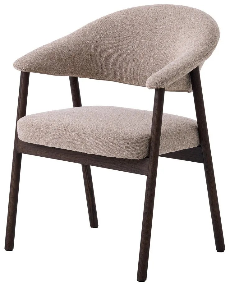 Bézs tölgyfa karfás étkezőfotel szett 2 db-os Elk – Unique Furniture