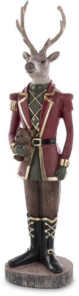 Karácsonyi Szarvas figura, műanyag, többszínű, 37x9,5x8cm