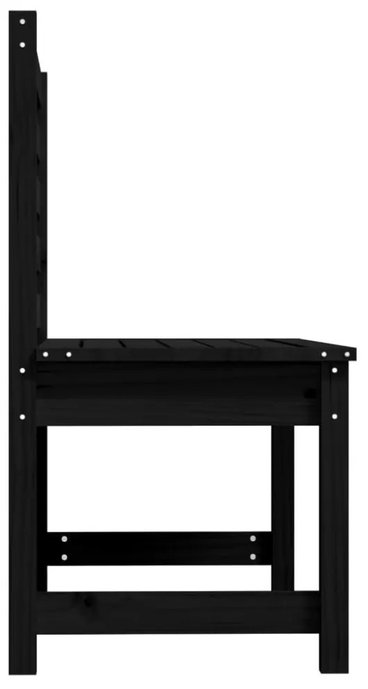 fekete tömör fenyőfa kerti pad 109 cm