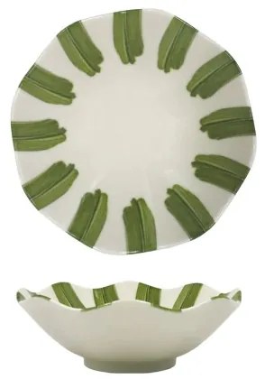 18 darabos porcelán étkészlet, fehér/zöld