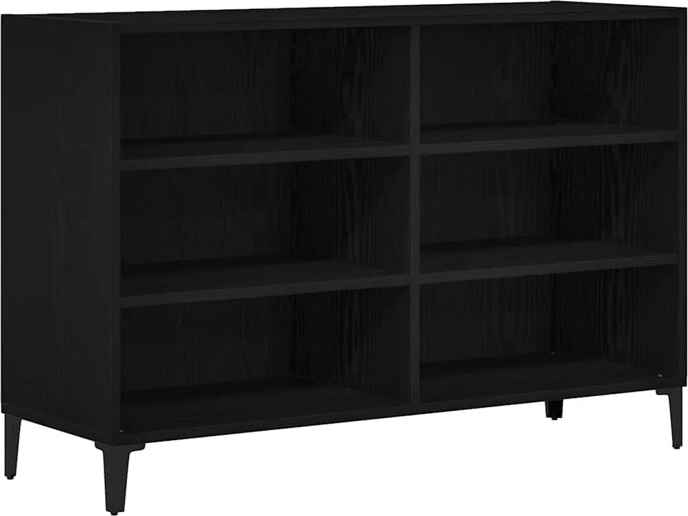 vidaXL Széf Fekete tölgy 103,5 x 35 x 70 cm Faanyag