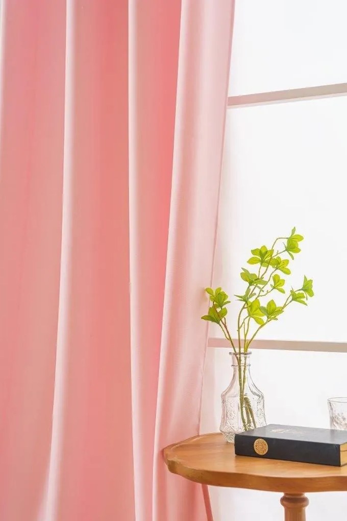 Függöny OXFORD LIGHT 140x250 cm, rózsaszín Felfüggesztés: Hullámos sínszalag