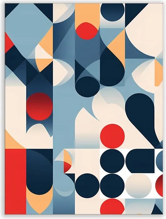 Absztrakt stílus Bauhaus Színes Poszter 40x50 cm #343