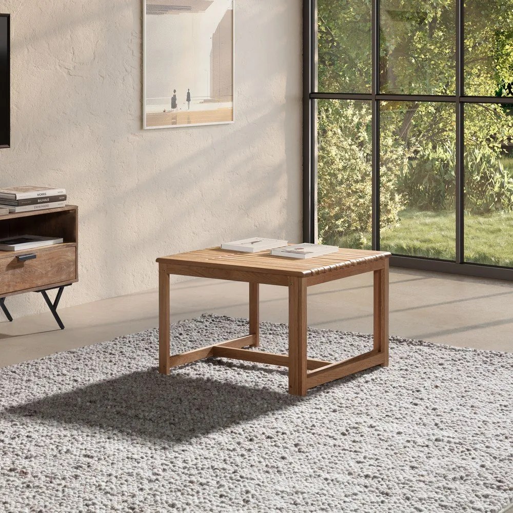 Natúr színű tölgyfa dohányzóasztal 60x70 cm Unai – MOME