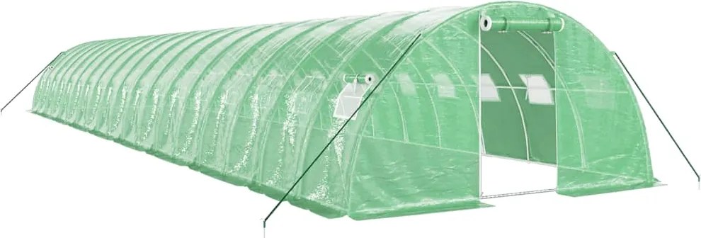 vidaXL zöld acélvázas melegház 72 m² 18 x 4 x 2 m