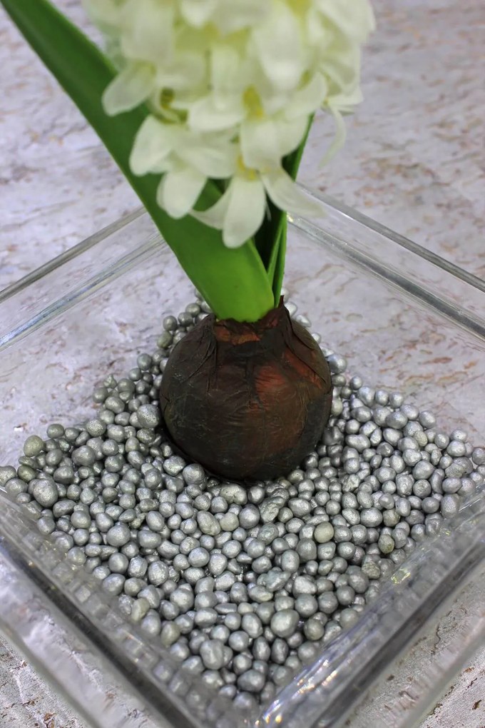 Ezüst dekoratív polisztirol golyók 210g