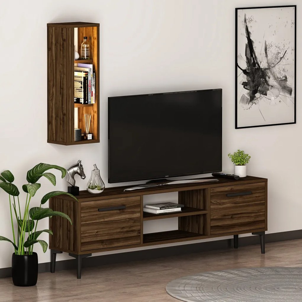 Bien TV-állvány, dió, 150 cm