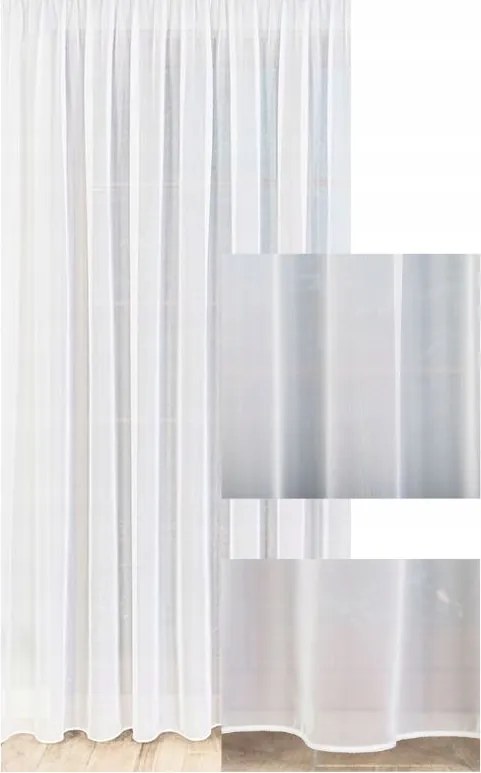 Függöny Fátyol Hagyományos Lángálló Fehér Nappali Hotel Szalaggal Sz. 400x200