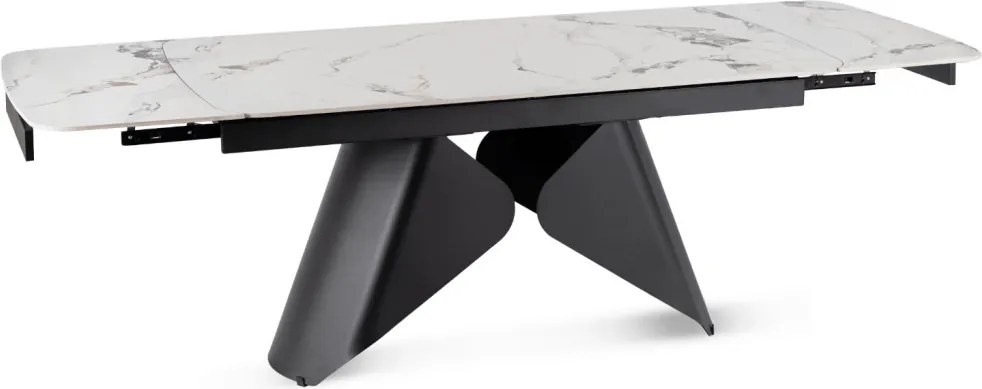 Stół VERONA Ceramiczny Rozkładany 160-240 cm Biały márvány/Czarny