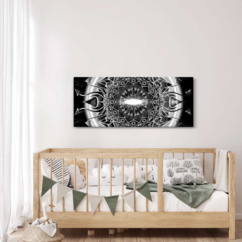 Fekete-fehér díszek képe (120x50 cm)